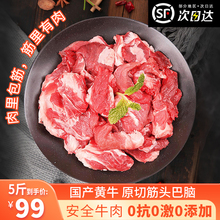 筋头巴脑牛肉筋新鲜牛碎肉5斤半成品商用火锅生鲜国产黄牛生牛肉