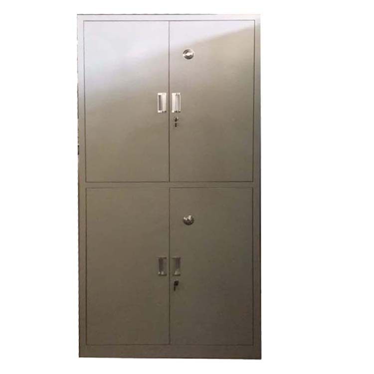 办公整体两节文件柜 带锁资料文件储物柜 铁皮4门分格展示文件柜