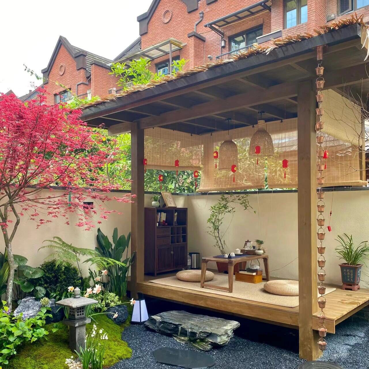 防腐木凉亭茅草凉亭户外庭院休闲花园院子装饰葡萄架景观乘凉休憩
