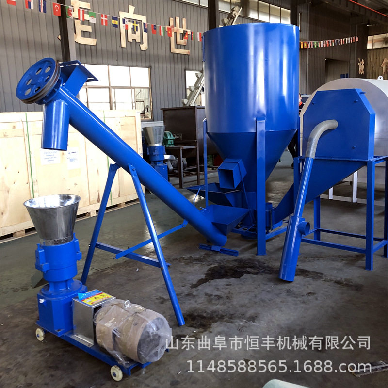饲料机颗粒机160型家用猪牛羊鸡鸭鹅兔养殖加工设备造柴电两用
