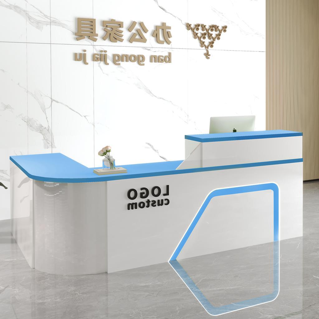 前台桌接待台吧台收银台服务台柜台圆弧店铺小型水果店超市美容院