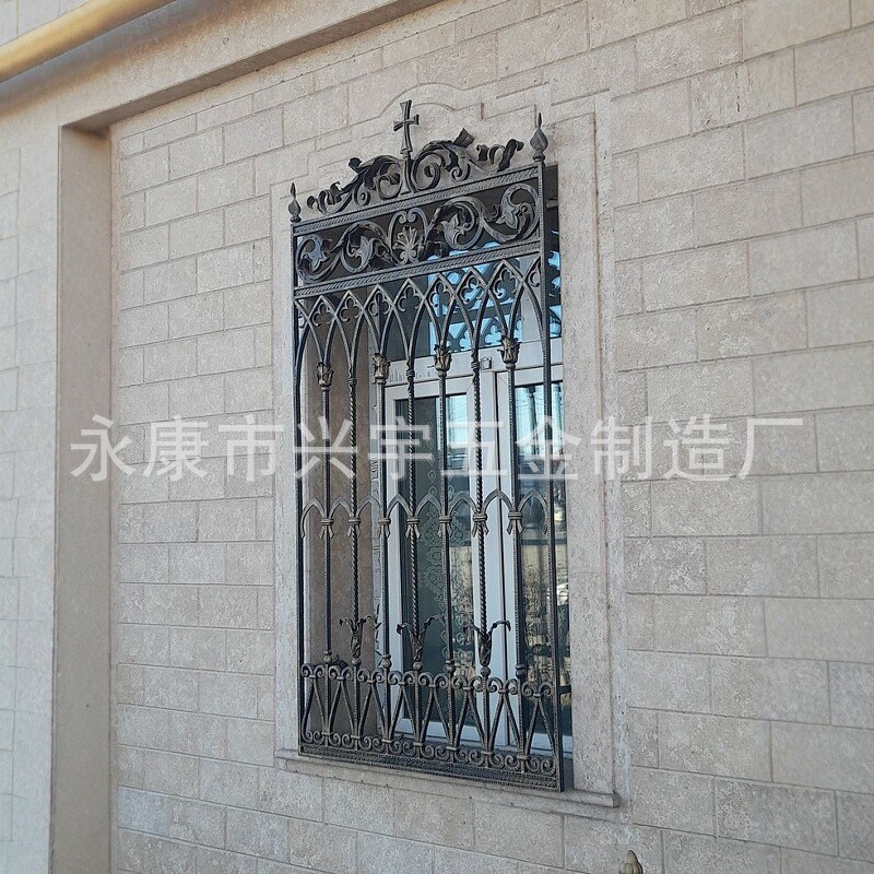 外贸畅销金属弯花铁艺护窗 锻打护栏安全防盗窗阳台围栏厂家直发