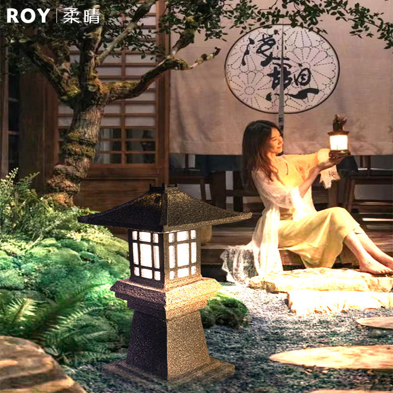 led户外日式仿古石塔灯庭院灯公园广场景观草坪灯园林别墅引路灯