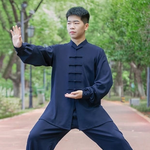 春秋高端太极拳术功服八段锦改良服练武装 速发2024新款 太极服男款