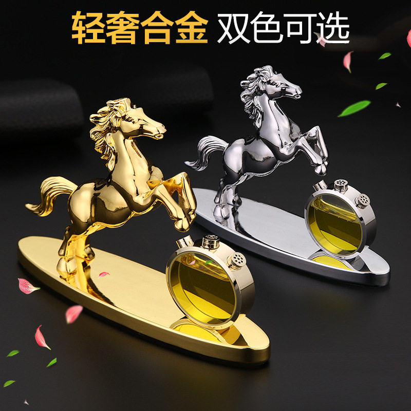 速发汽车摆件一鹿平安合金座马到成功小车内装饰品香薰高档车载