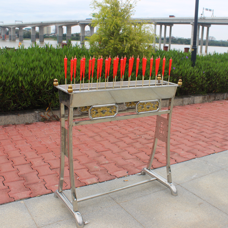 速发架子户外不锈钢烛立针风防款台放式可装水香烛座祠堂烛架