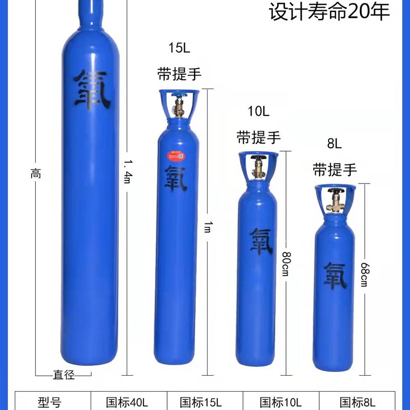 速发。小型氩弧焊可携式氩气瓶8L10L12L14L小钢瓶氮气氧气二氧工