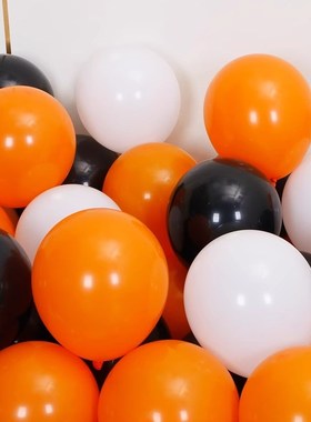 速发黑口橙色气球儿童幼儿园商场店铺门色酒吧v饰节氛围装圣布置