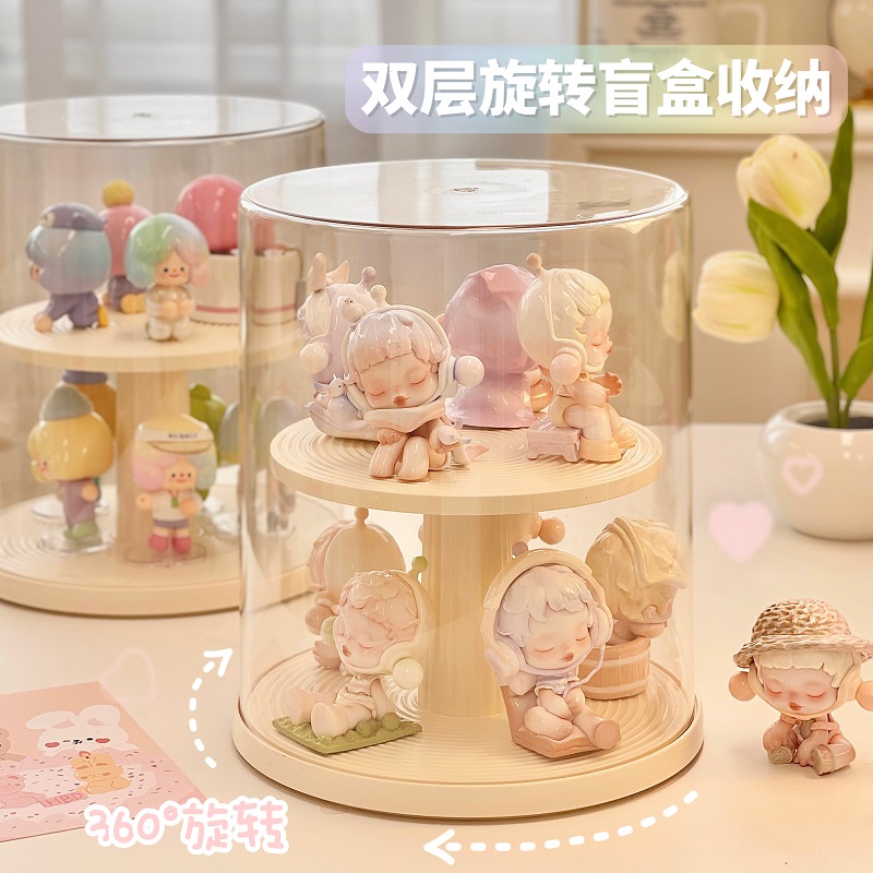 速发收纳泡透转旋明陈列展示架桌面模型泡盒马特防尘展示盒柜