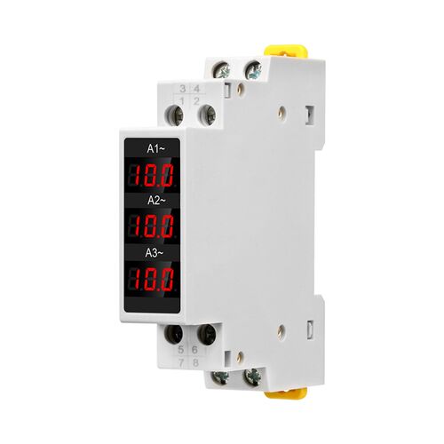 速发SDM010A 5mm标准导轨式三相数显交流电流表 AC80-500V 1-100A