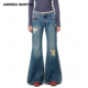 女 复古水洗做旧破洞微喇高腰牛仔裤 ANDREA MARTIN秋冬新款