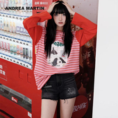 款 条纹蜡染印花T恤 MARTIN 秋季 希林娜依高&蒲熠星同款 ANDREA