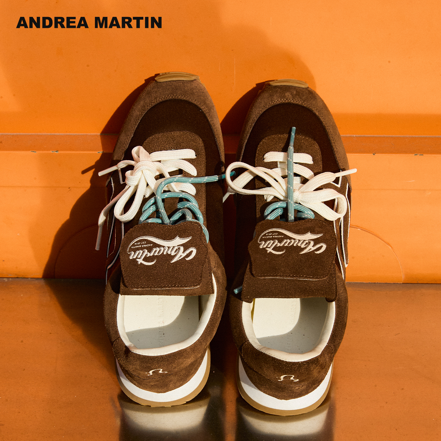 ANDREA MARTIN 2025秋冬新款复古拼色德训鞋女休闲运动鞋阿甘鞋