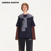 MARTIN2026春季 新款 拼接T恤男女同款 ANDREA 长袖 真两件宽松上衣服