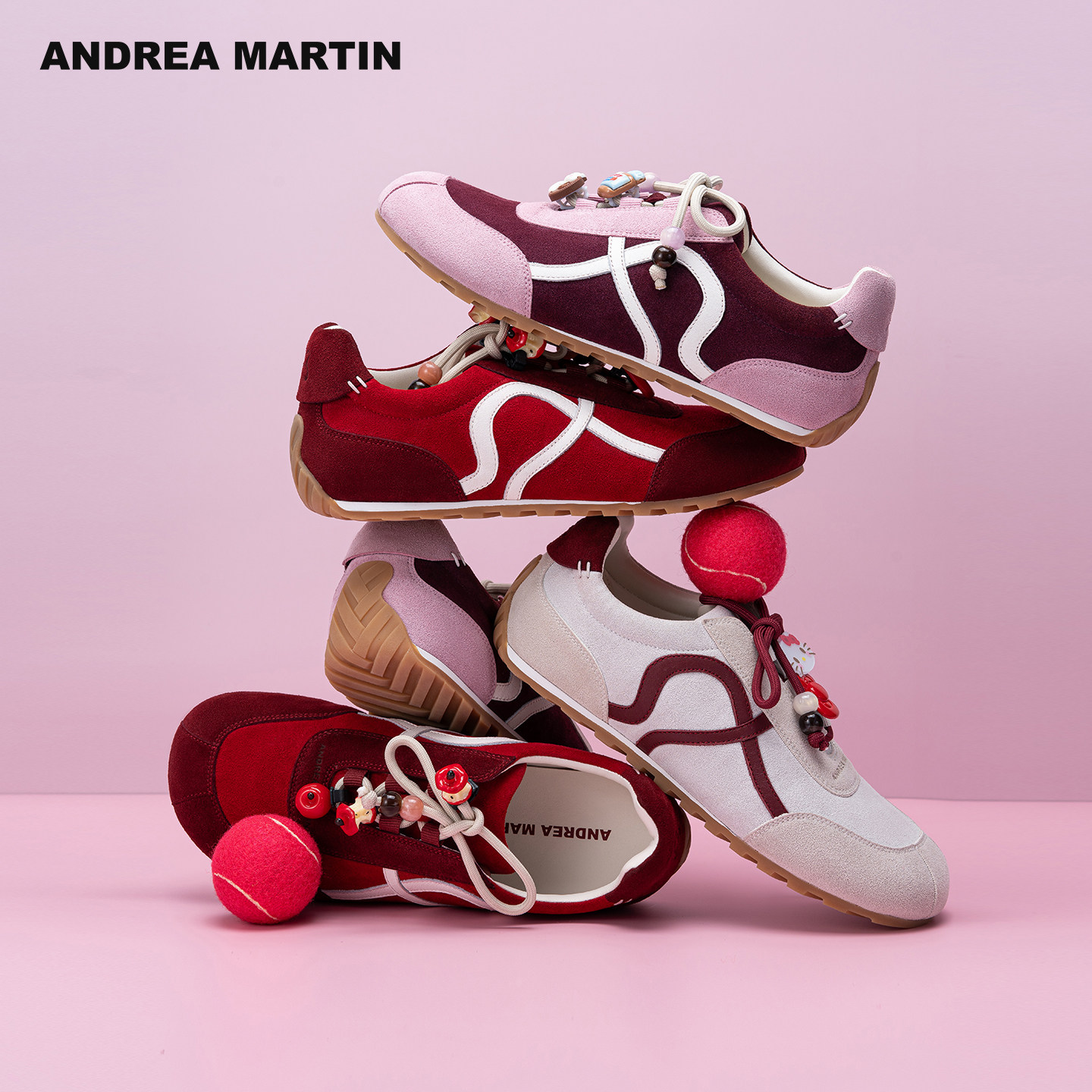 【戚砚笛同款】ANDREA MARTIN 秋冬款复古圆头阿甘休闲女软底鞋