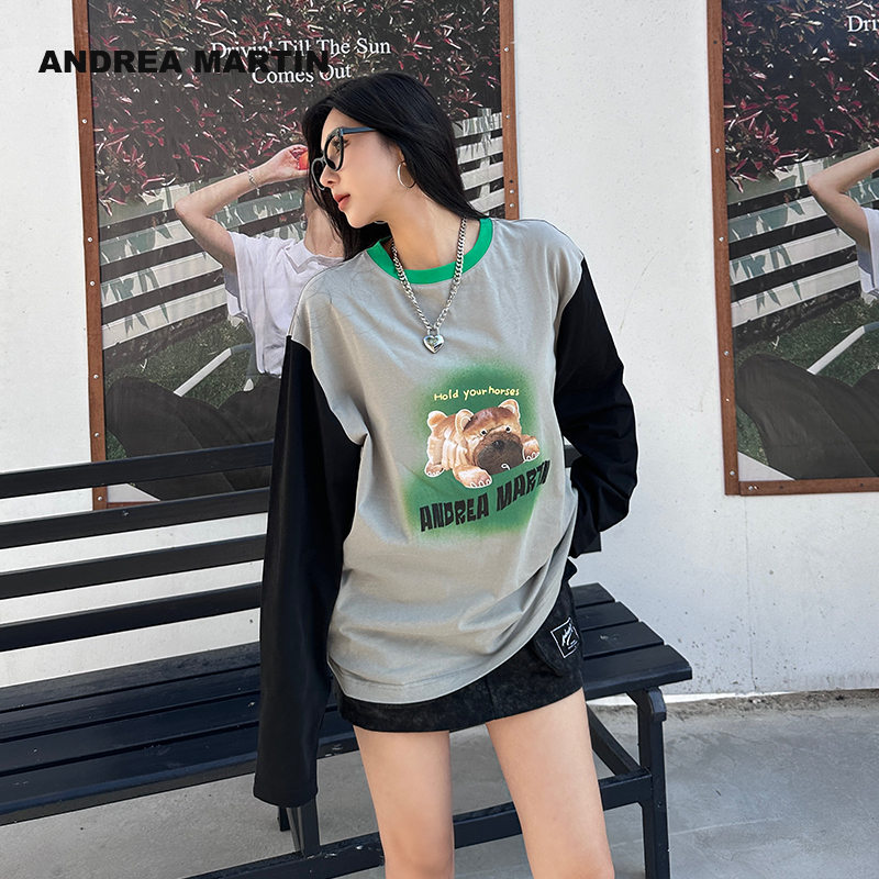 AndreaMartin动物印花拼接上衣