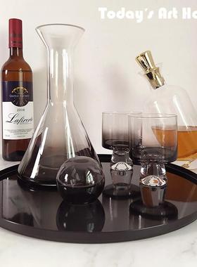 轻奢酒具组套大容量水壶家用酒壶酒吧分酒器法式红酒杯样板房摆件