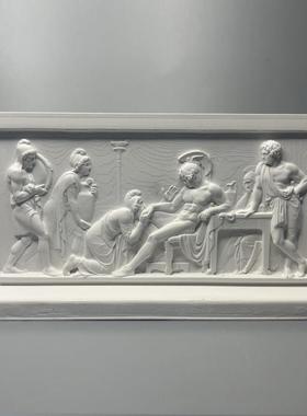 丹麦博物馆复刻人物雕塑平面浮雕艺术品石膏像装饰摆件立体版画