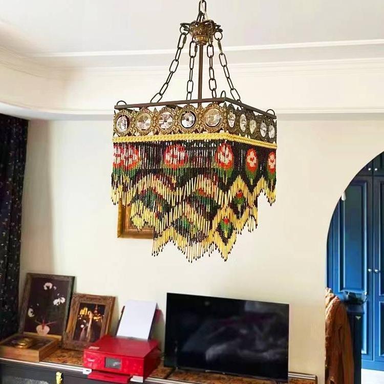 法式客欧高式覆古卧室流苏厅床头吊灯玫瑰端师474设计书房餐厅灯