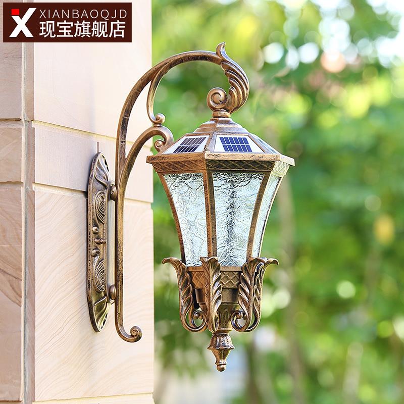 复古壁灯欧式室外防水墙挂别墅户外门口阳台走廊太阳能led露台灯