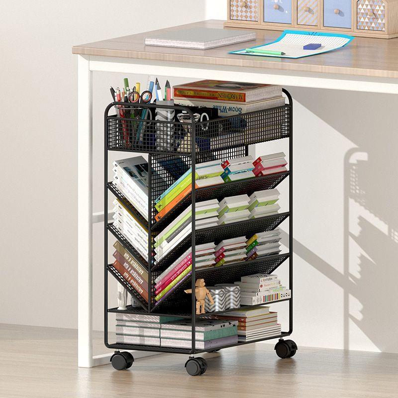 高中生放书小推车桌下置物架书桌旁小书架可移动落地办公桌边学生