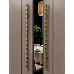 中式实木门把手覆古竹节门把手酒店包厢宴会厅大门拉手玻璃门把手