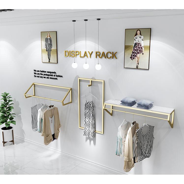 服装店上墙架展示架壁挂式女装挂衣架儿童服装架货架侧挂衣服架子