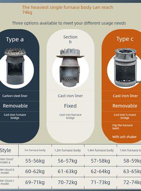 三新型火气化炉家用烤火农村柴柴火炉子柴炉煤两CJO用取冬暖炉
