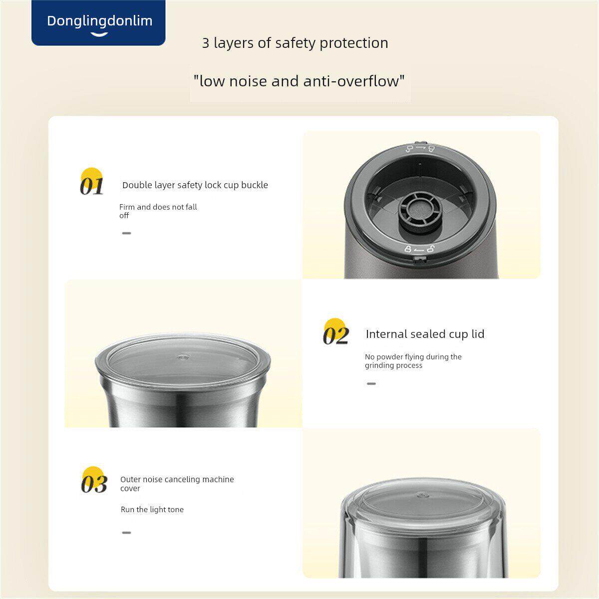 机菱东磨粉研粉磨东菱机家用超细多功能磨豆机打粉杯迷你碎小型电