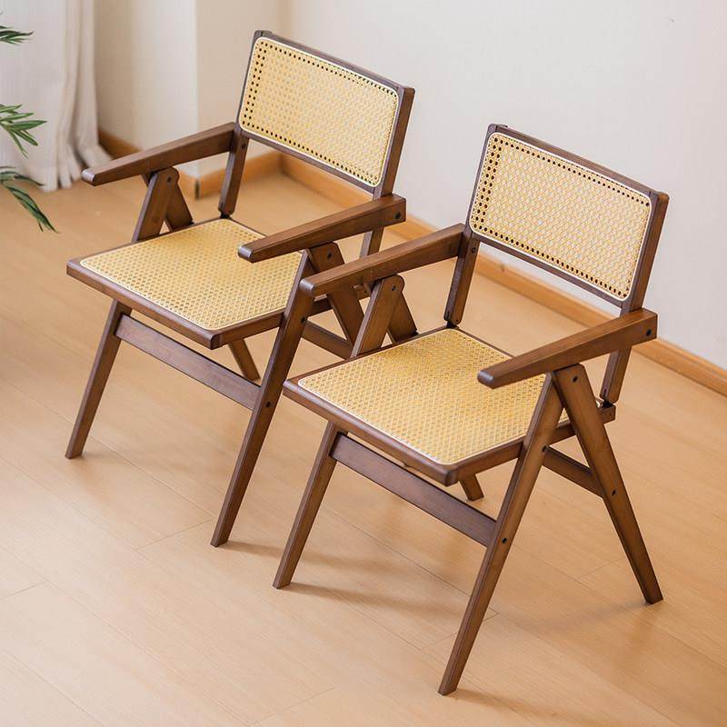 简约藤编竹椅子家用扶手叠椅带网红休闲 靠背椅折书桌饭椅饭厅吃,住宅家具,阳台椅,淘宝优惠券,粉丝福利购,淘宝优惠卷