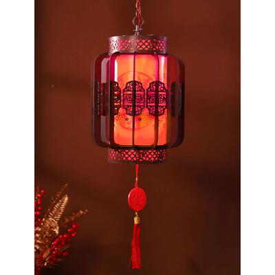 025挂新型实木宫殿灯笼装饰灯笼旋2转灯墅笼中国EOS新年别乔迁庭