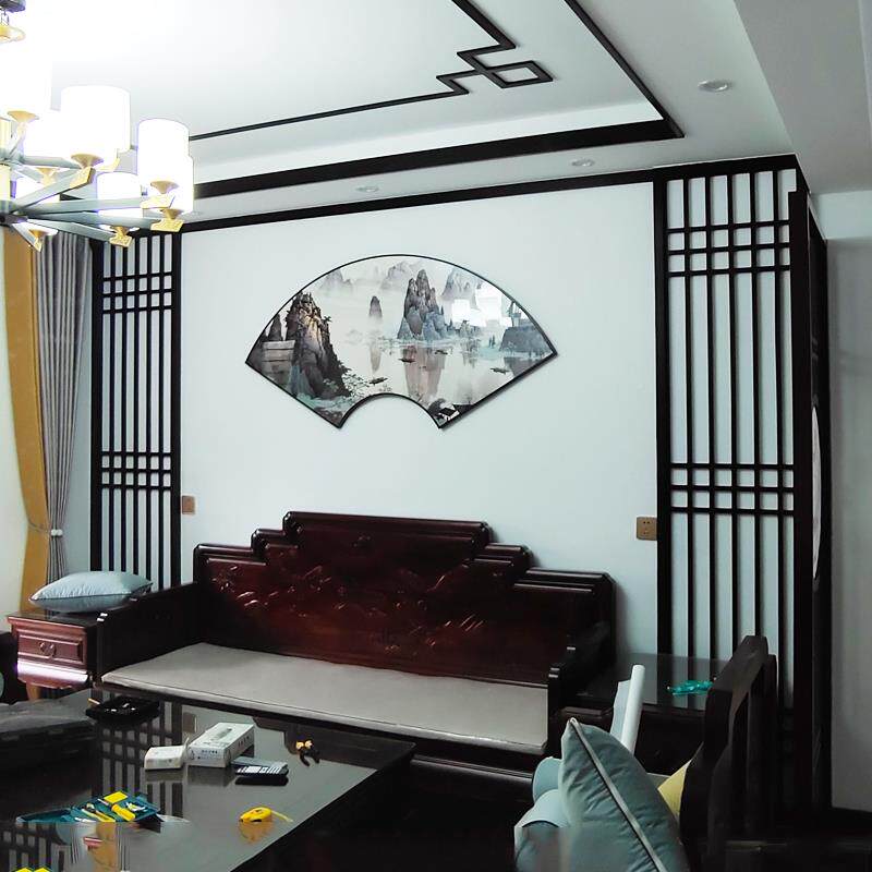 002PV空C镂雕花新中通式电视背花景墙格影视墙花板吊顶隔断玄关仿