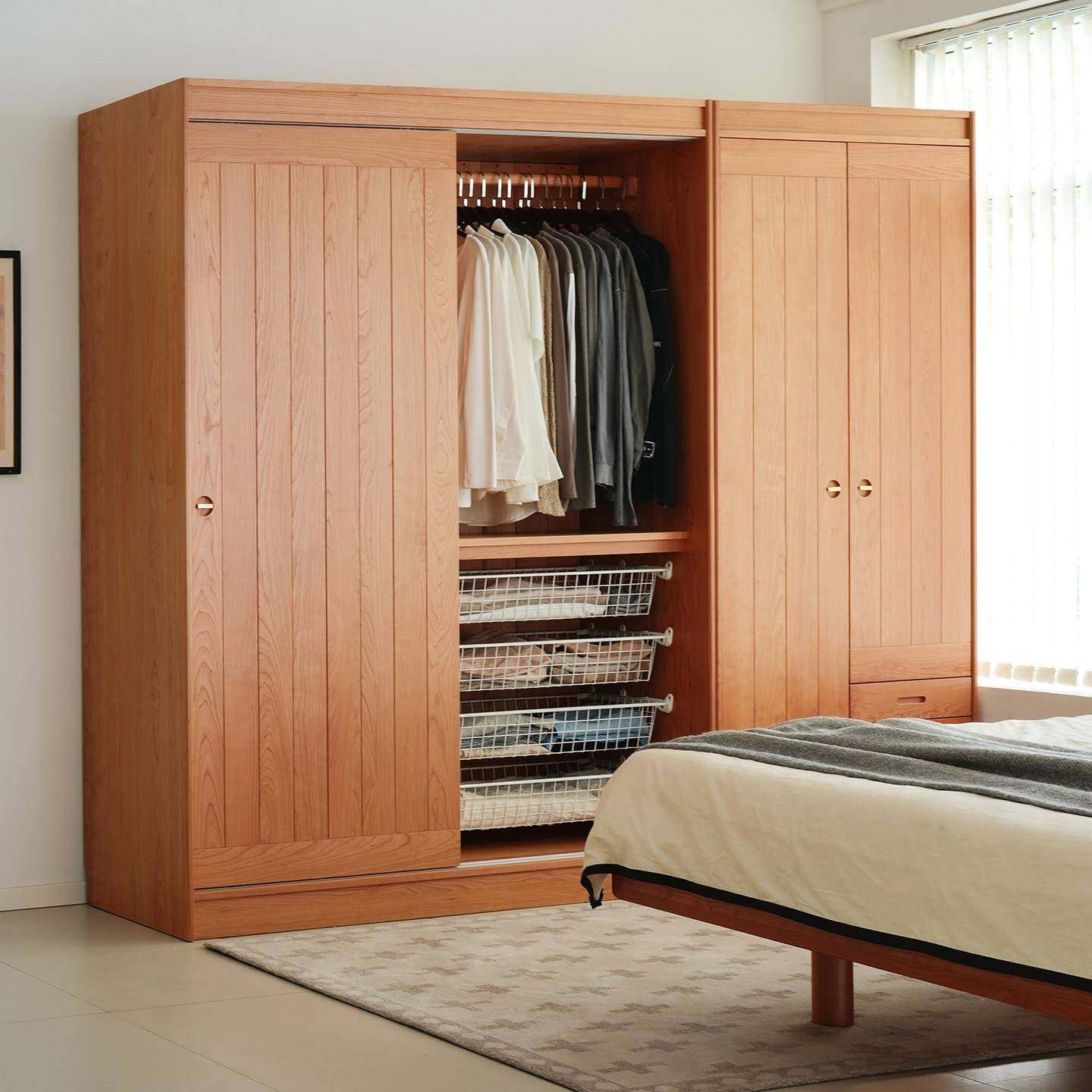 浮记/大生衣柜移门家用小户型整卧室全实木衣桃柜樱木组合体定制,住宅家具,自由组合衣柜,淘宝优惠券,粉丝福利购,淘宝优惠卷