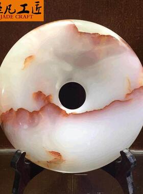 天然富一图一物汗玉阿石平安扣摆氏件客柜厅和璧酒原家居礼物玄关