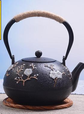 喜铸上眉梢铁壶家用铁壶手工DGT20180无涂层生铁壶日老铁陶壶电炉
