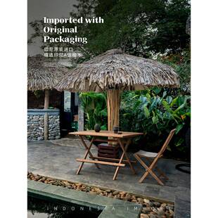 尼原印进口柚木餐桌可折叠花园庭院实装木洽户外矩形桌Fika菲卡谈