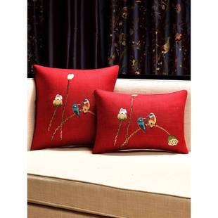 采莲曲大新的中国风枕头沙核发客厅可访问高豪华端中国风床边靠垫