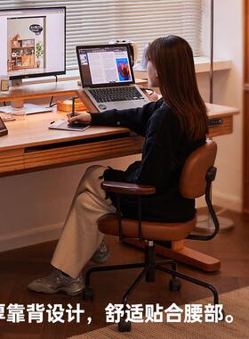 八九间D1北欧家用公电脑椅办椅TO-307-W简约书房书桌椅化转椅久坐