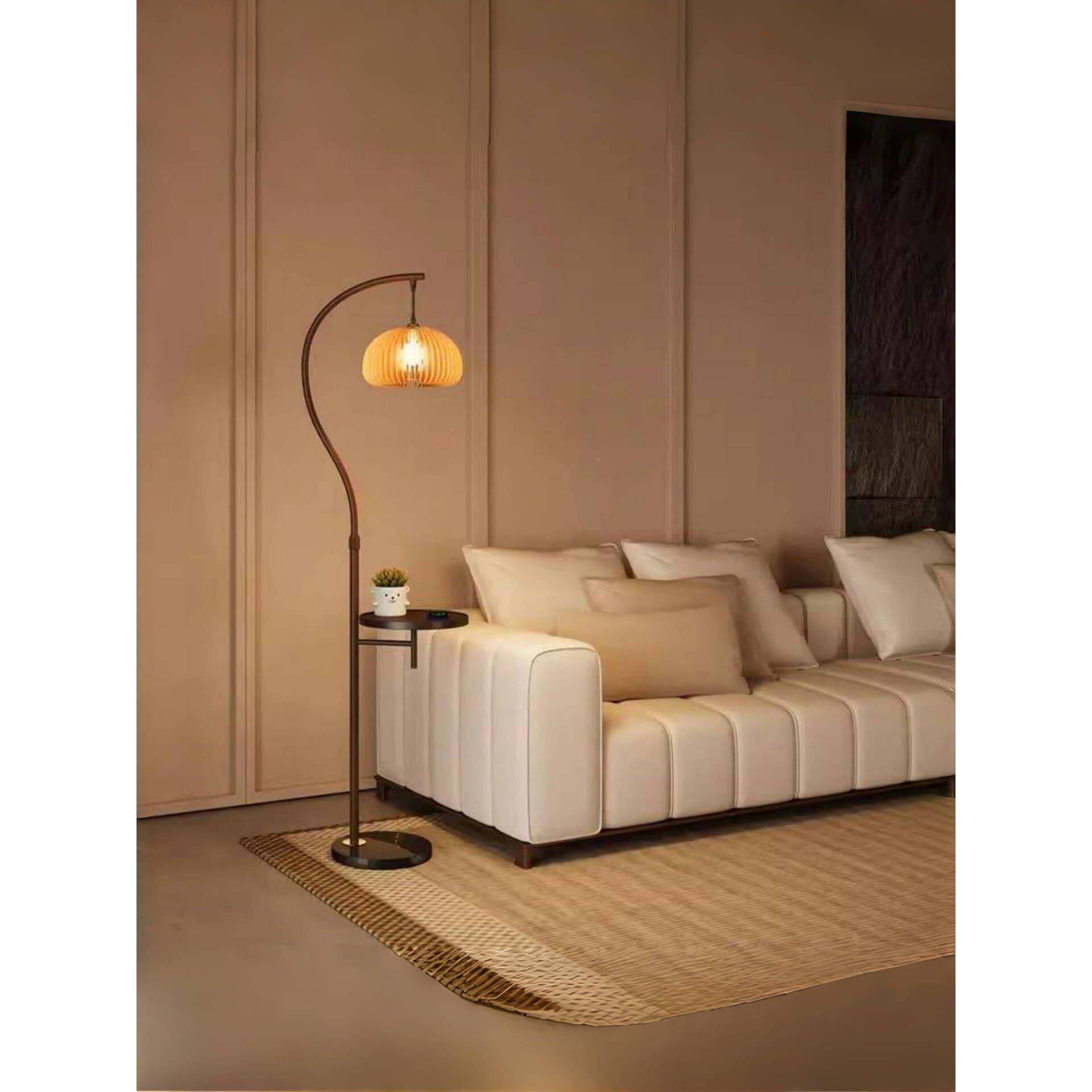 发40世原木风格客厅落地灯覆古法式纪卧室床头立式台灯瓦比中萨比