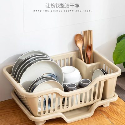 厨房水槽碗碟沥水篮台面置物架塑料餐具家用放碗筷滤水收纳盒碗柜
