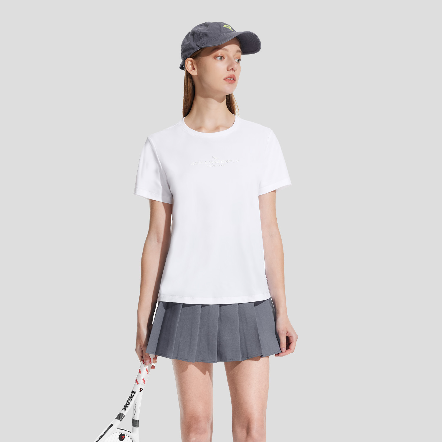 【丽丽姐专享】红蜻蜓女款夏季户外运动休闲舒适冰肤防晒圆领短袖