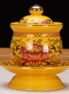 热销佛具用品陶瓷贡佛q无字熏香炉花瓶供水杯供佛杯供果盘供佛套