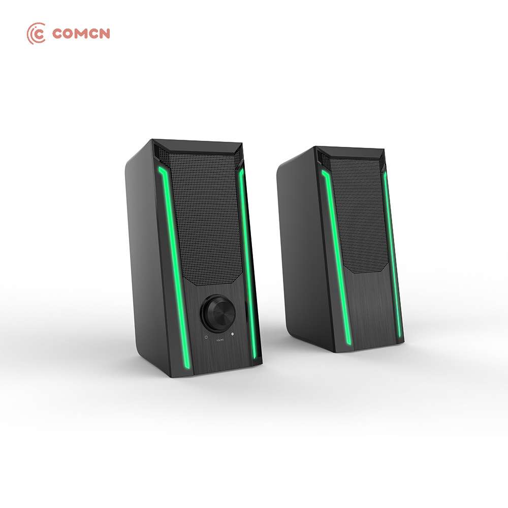 2023款台式电脑音箱低音炮USB2.0RGB灯3W*2桌面音响对箱