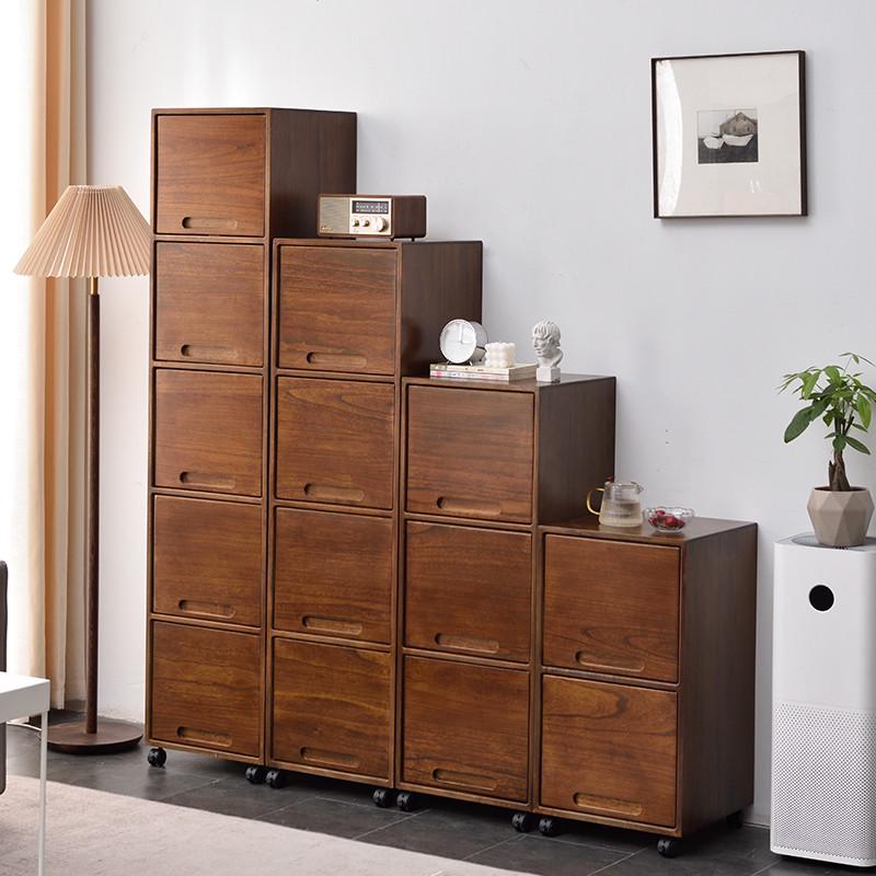 实木夹缝收纳柜30/35/40cm整装家用置物柜书架书柜缝隙窄柜储物