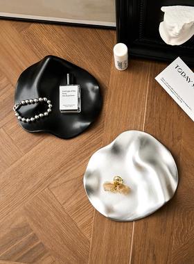 高级感波浪首饰托盘 展示盘中古艺术小众北欧简约装饰摆件异形盘