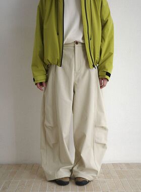 EVERTRUE 2025秋冬新款阔腿裤女韩版百搭加绒显瘦工装长裤93677