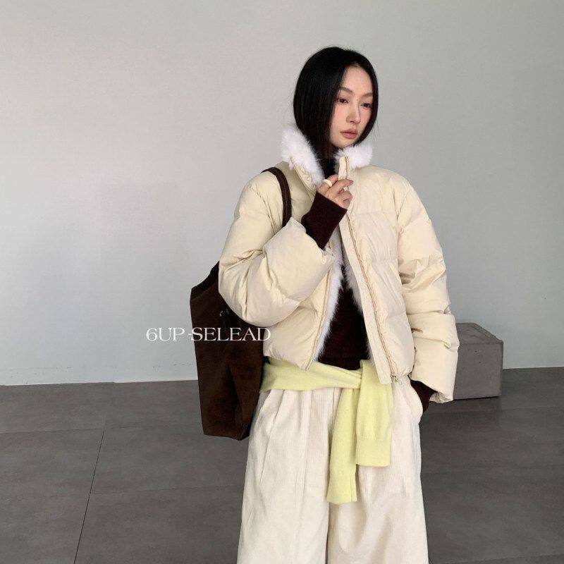 UP韩版毛领立领短款羽绒服外套