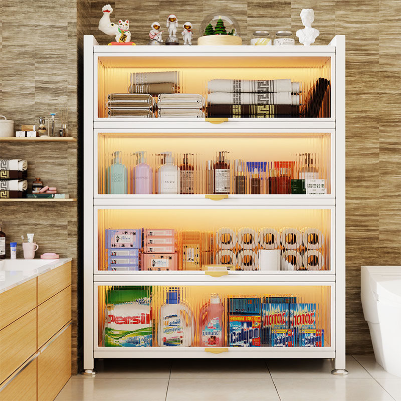 夹缝收纳柜卫生间厕所防水置物架落地多层多功能储物柜窄边浴室柜