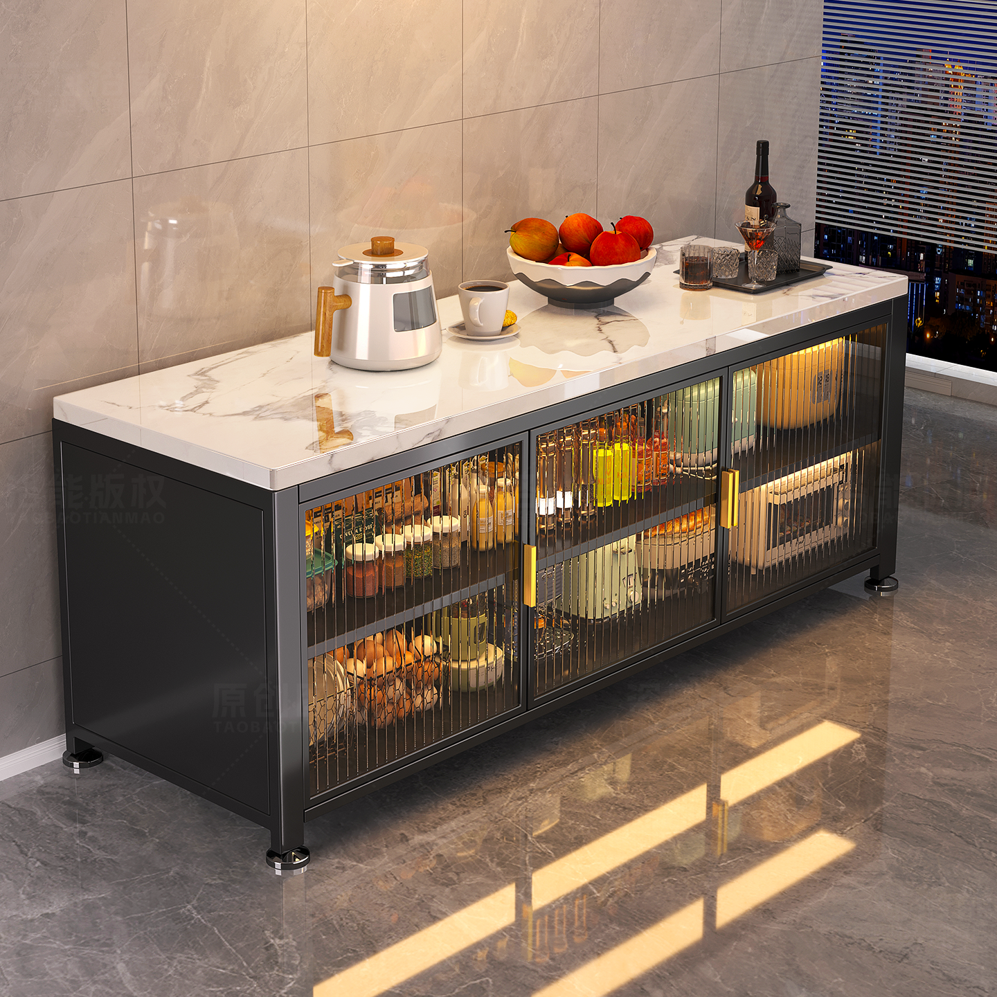 厨房置物架家用橱柜微波炉储物柜收纳柜子落地一体多功能台面架子,厨房/烹饪用具,微波炉置物架,淘宝优惠券,粉丝福利购,淘宝优惠卷