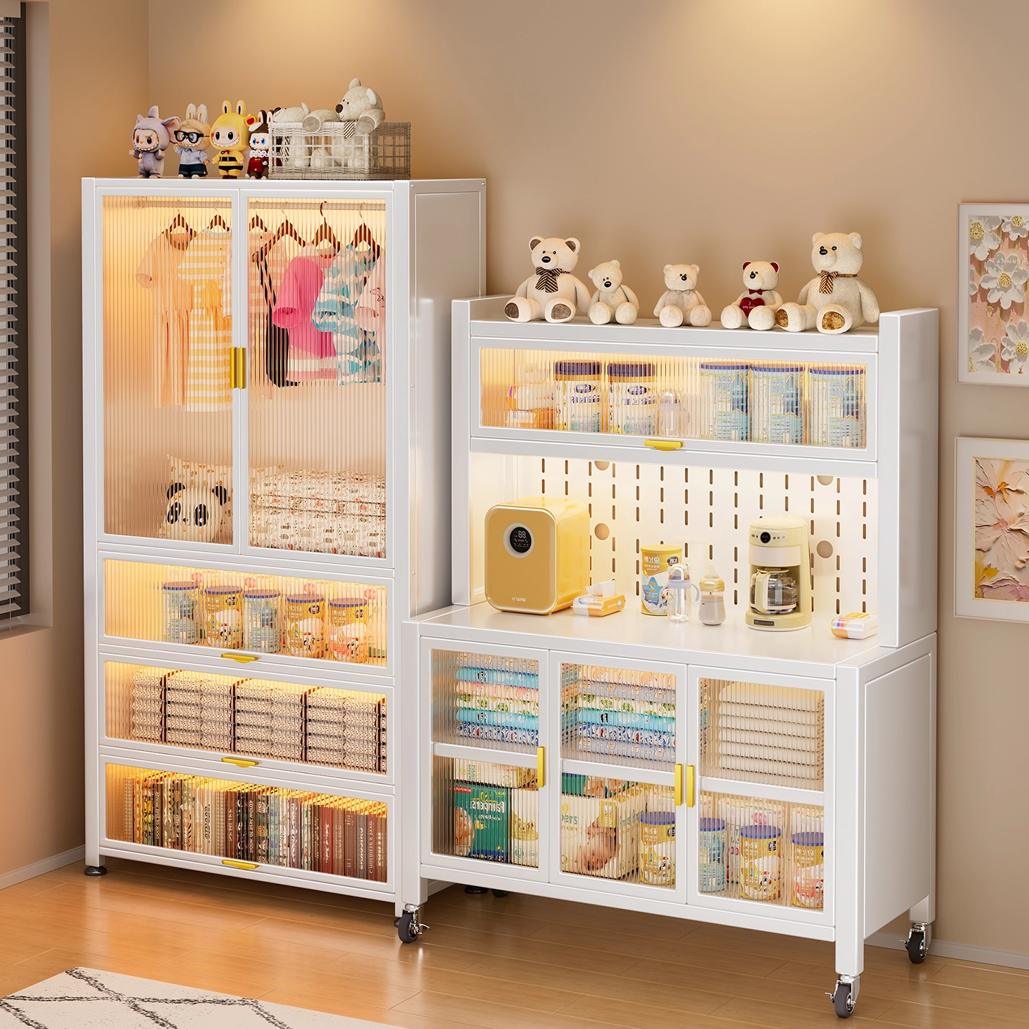 婴儿喂养台收纳柜宝宝用品玩具置物架靠墙一体多层客厅整理储物柜,收纳整理,整理架/置物架/收纳架,淘宝优惠券,粉丝福利购,淘宝优惠卷